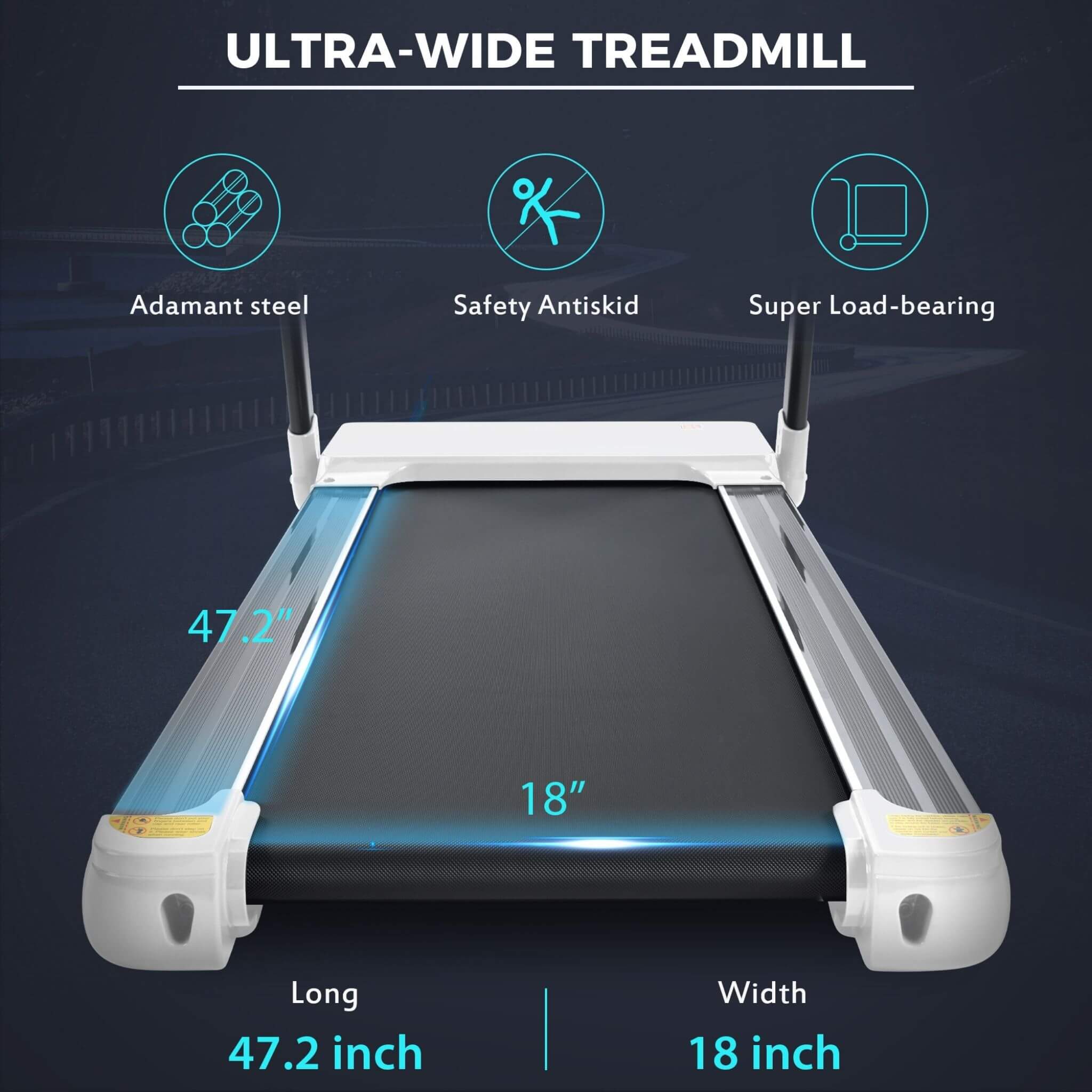 Rovix Portable Compact Home Cardio Fitness Treadmill With 3.5HP Electric Motor & Bluetooth Speakers (SAK32416)